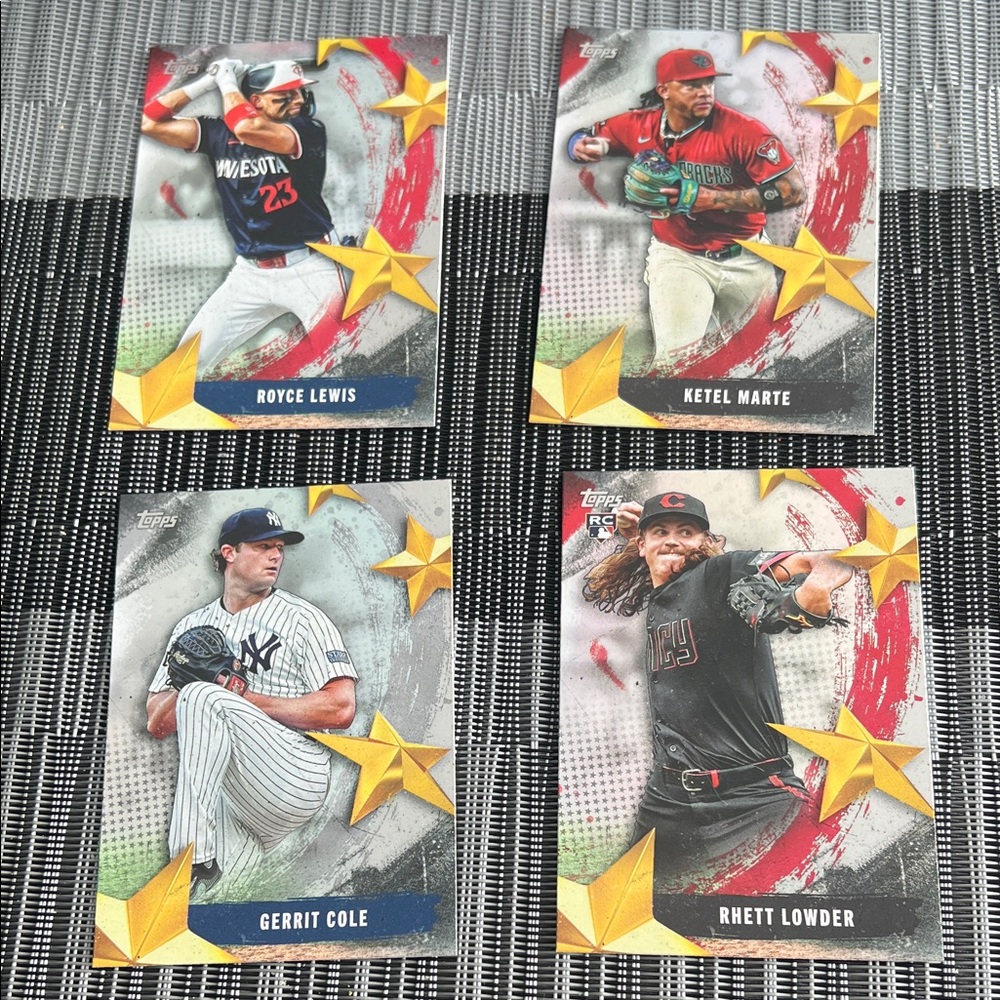 Topps Star Accented Baseball Cards - Red, Yellow, Black
